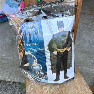 Batman adult large Costume with Muscle Chest - Black and Gold